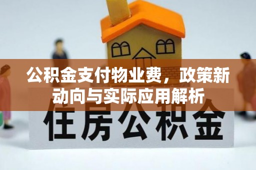 浚县公积金支付物业费，政策新动向与实际应用解析